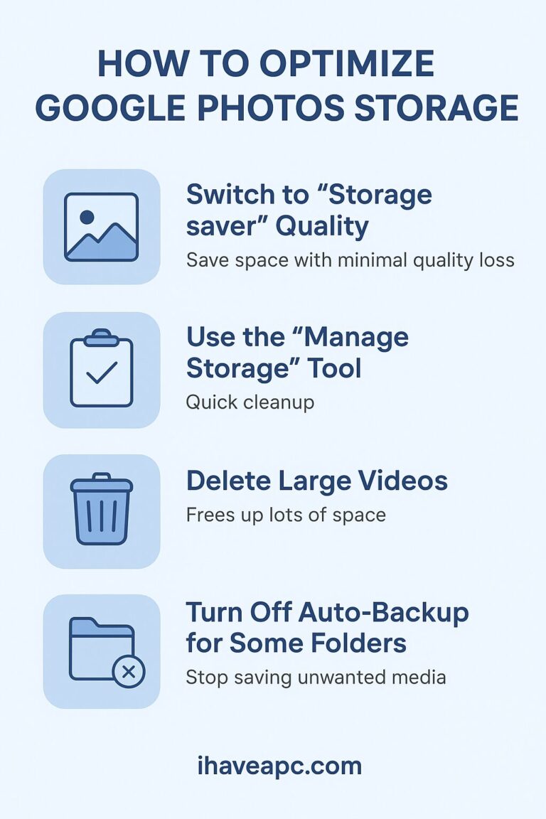 optimize google photos storage