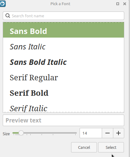 change the display font for time and date