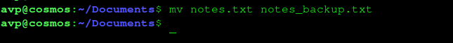 rename file with the mv command in linux