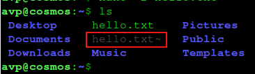 backup file is saved with a ~ next to the filename
