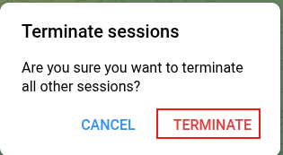 terminate all other sessions using telegram web