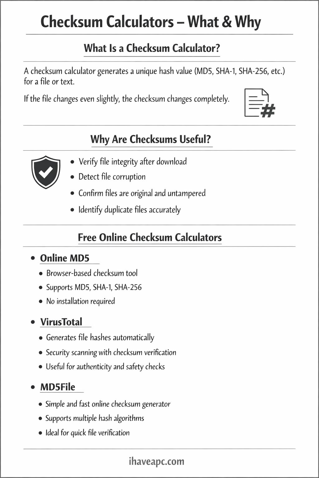 3 Free Online Checksum Calculators to Verify File Integrity - I Have A PC