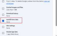 delete autofill data in google chrome