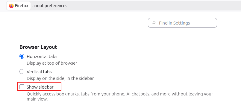 firefox sidebar settings
