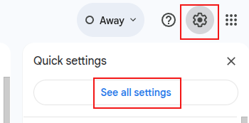 accessing gmail settings