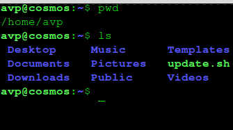 sub folders within the home folder