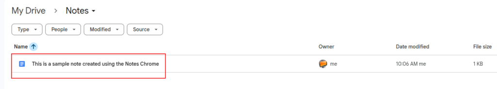notes auto-saved in google drive