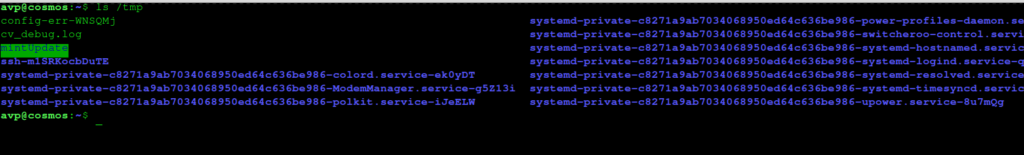 the tmp folder stores temporary system data