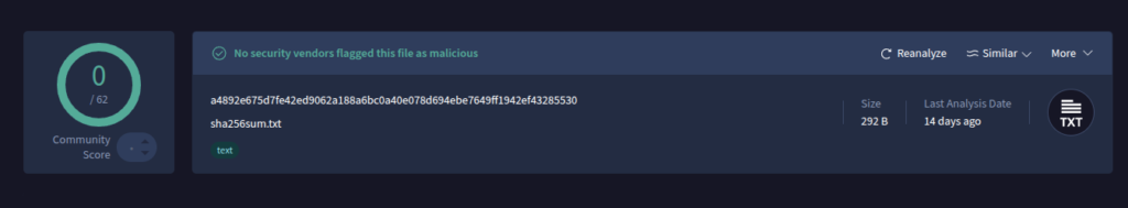 virustotal file value