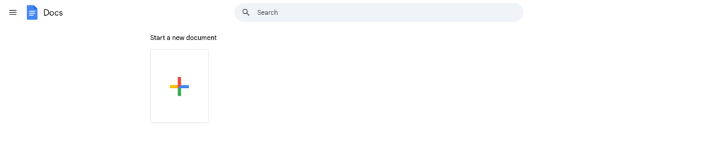google docs default view without templates list