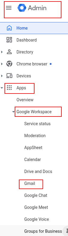 google workspace admin console