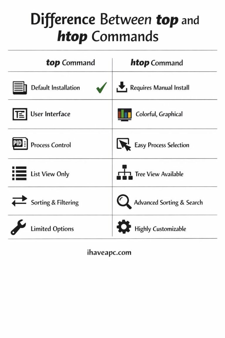 top vs htop commands in linux