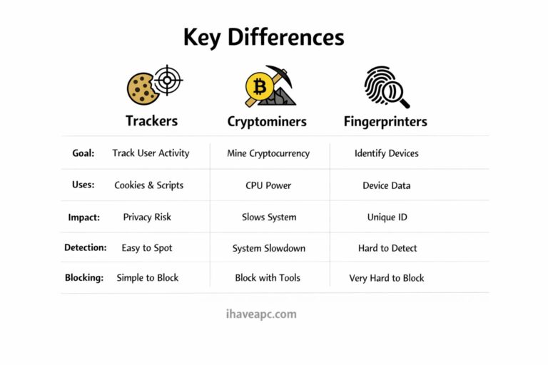 trackers, cryptominers and fingerprinters