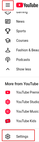 accessing youtube settings
