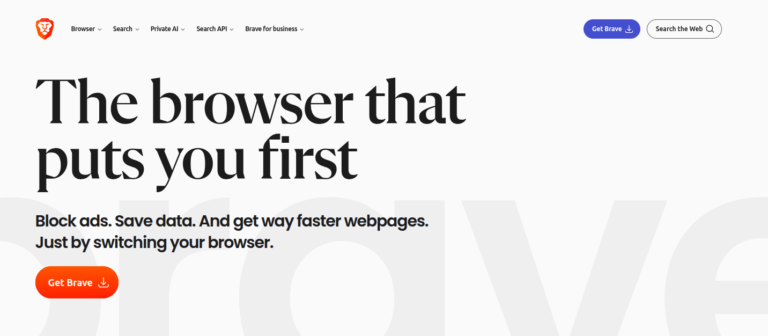 brave browser homepage