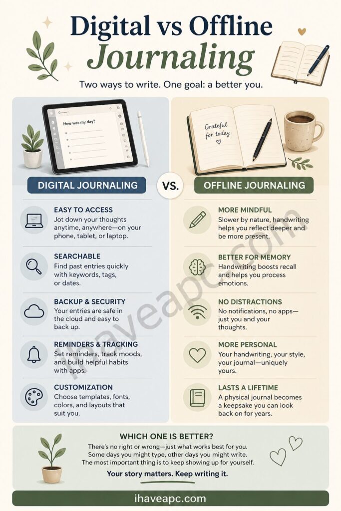 digital vs offline journaling
