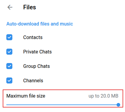 a maximum file size of 20 MB is supported