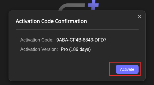 activation confirmation for proceeding to add extra credits in ultrapic AI