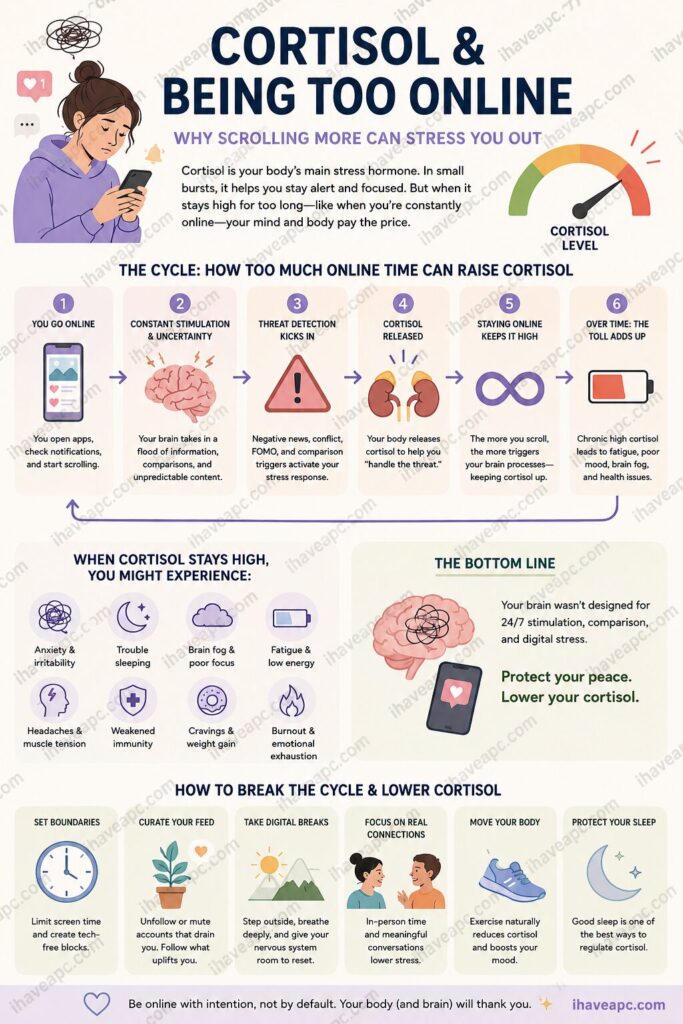 online presence and its effect on cortisol