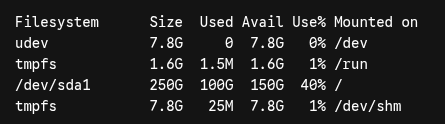 the human readable output of df command makes it easy to understand and check disk usage