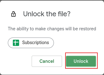 only editors can unlock the file