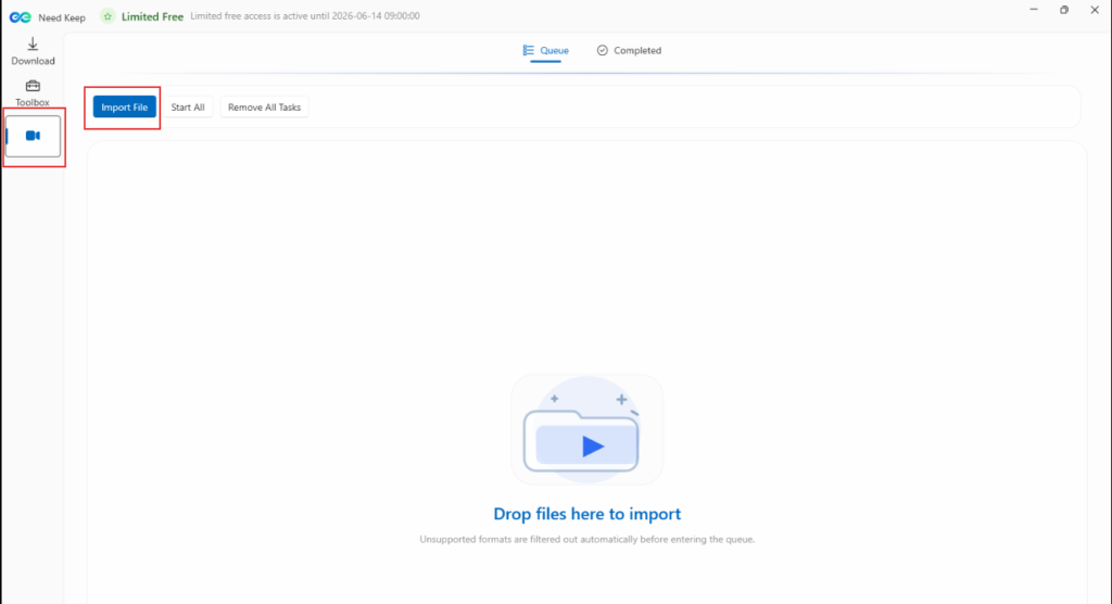 add files to convert using Need Keep