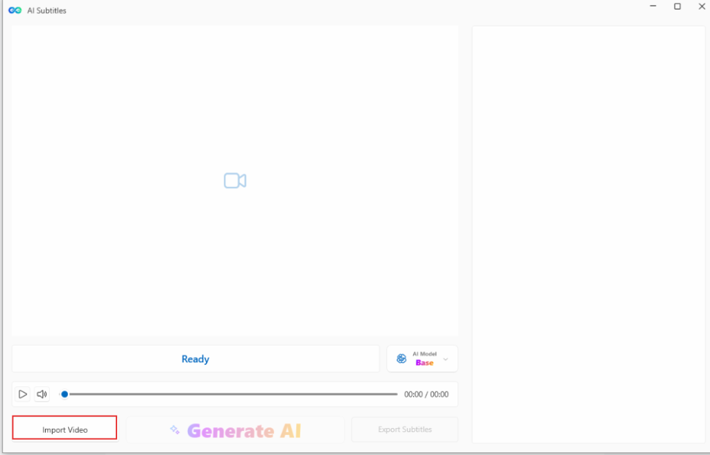 import video for which subs are to be generated using Need Keep