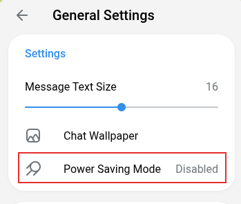 general settings menu