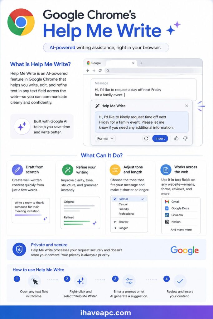 Chrome's Help me Write feature explained
