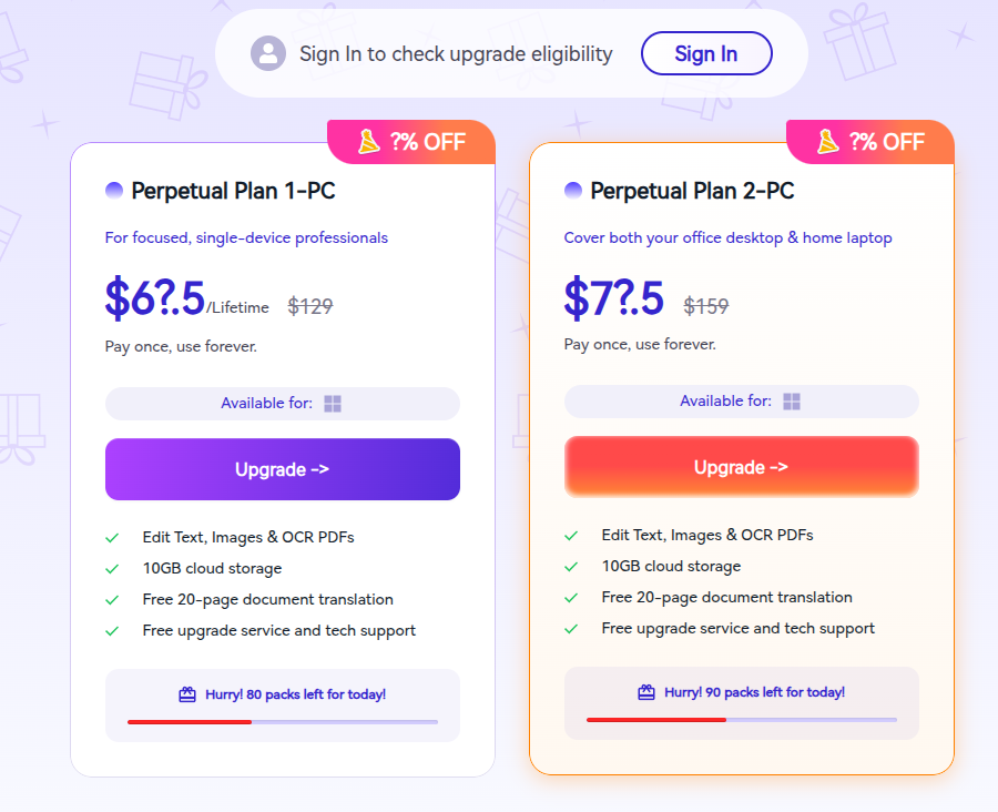 swifdoo pdf anniversary sale perpetual plan