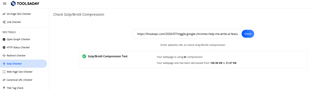 toolsaday compression checker