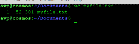basic wc output in linux