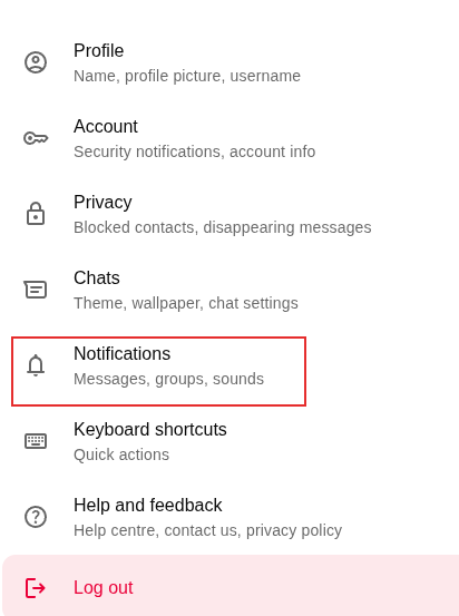 accessing whatsapp web notifications settings